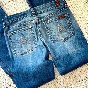7 For All Mankind flare jeans “A” Pocket Size 27. GUC No damages. 33” inseam